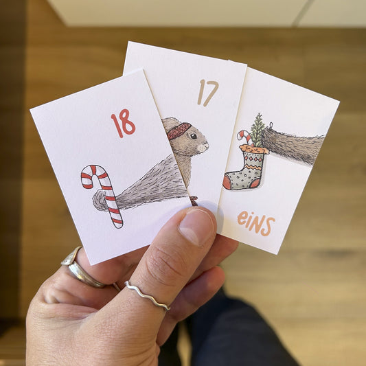 Adventskalender 24x Mini Karten | 52 x 74 mm