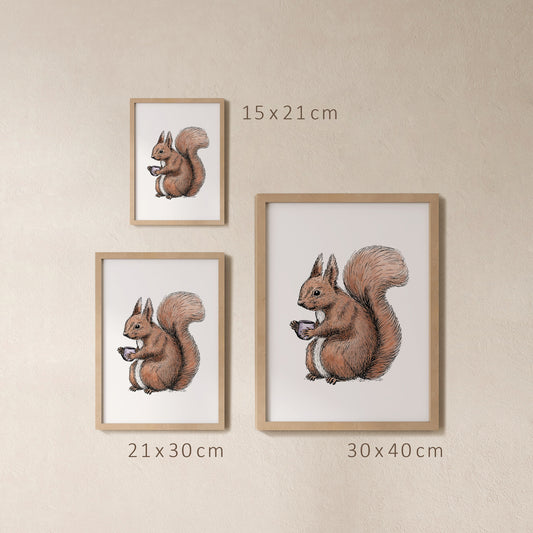 POSTER | Kunstdruck | Eichhörnchen Fritz