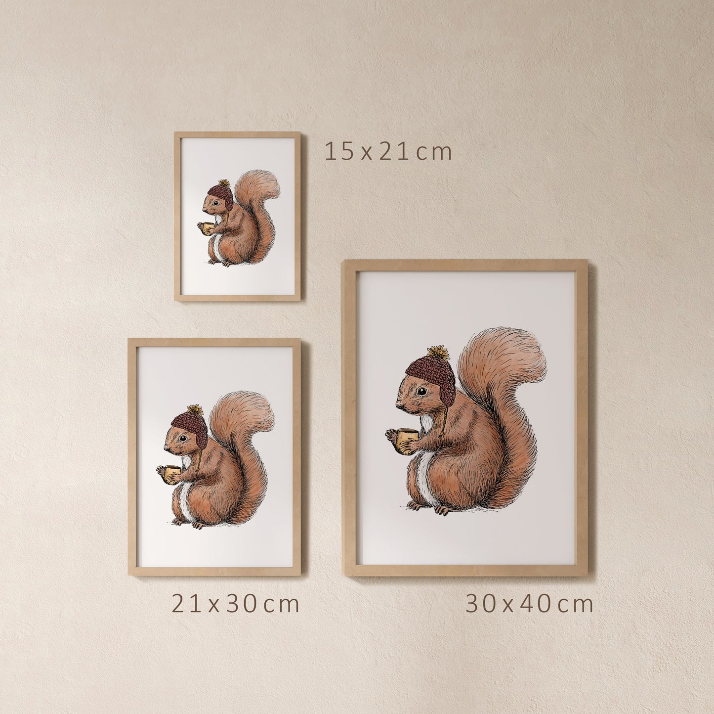 POSTER | Kunstdruck | Eichhörnchen Fritz Mütze