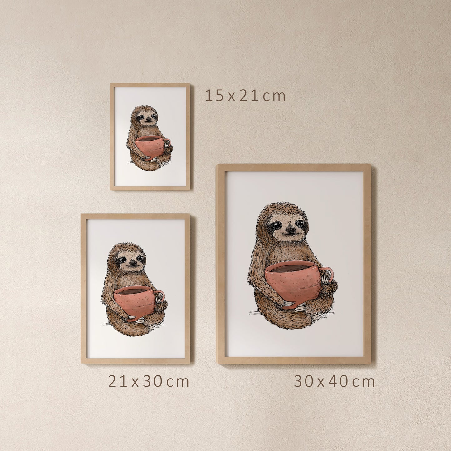 POSTER | Kunstdruck | Faultier Hugo - Tasse