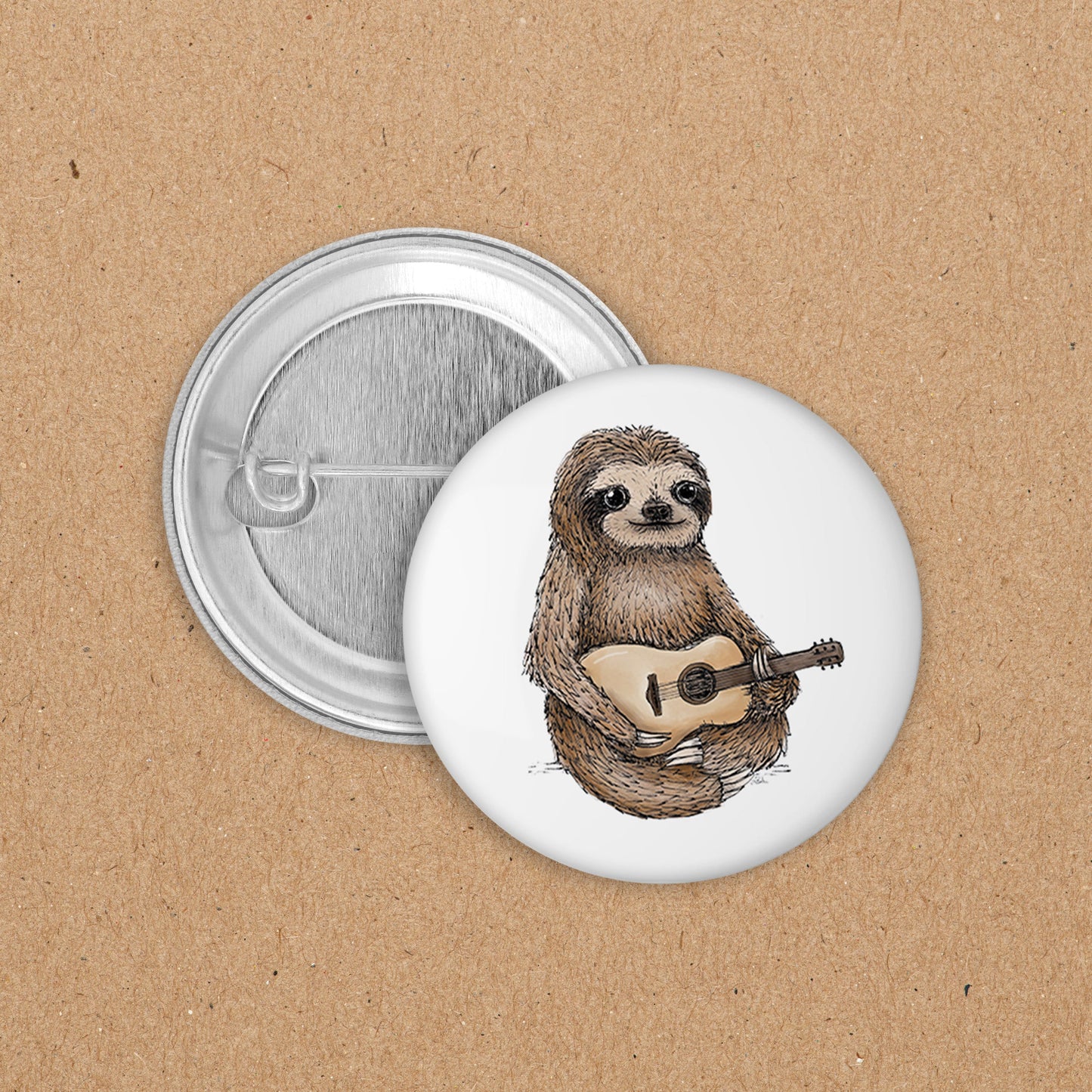 BUTTON | 35 mm | Faultier Hugo - Gitarre