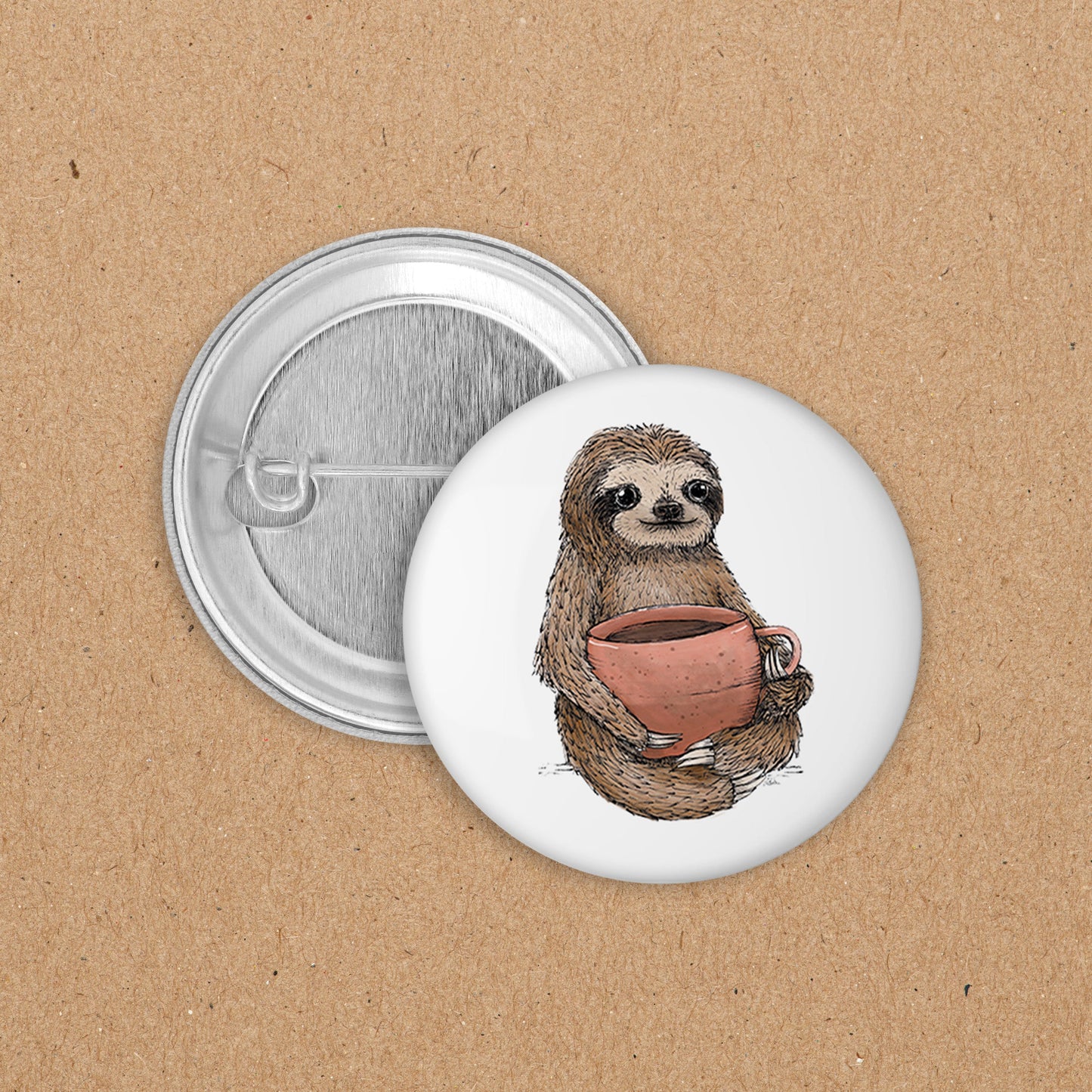 BUTTON | 35 mm | Faultier Hugo - Tasse