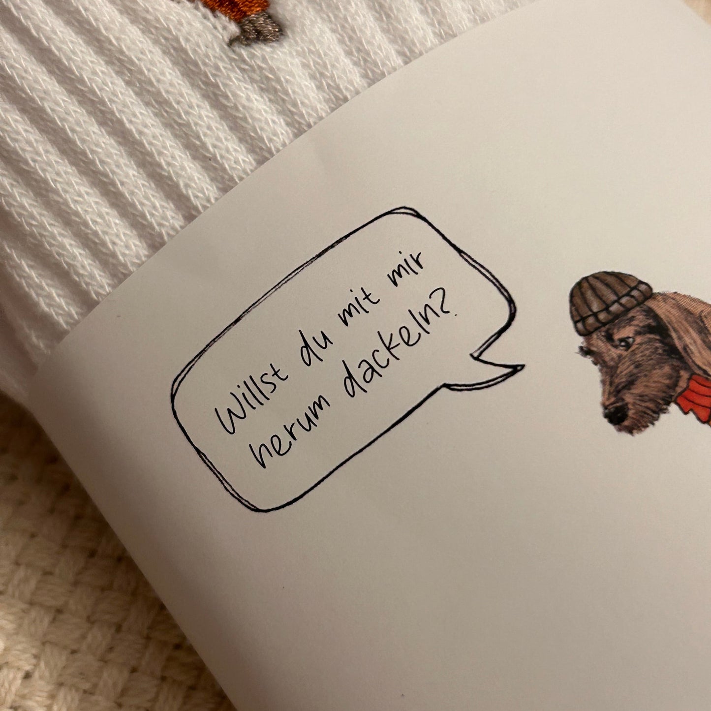 Socke mit Stick | Dackel Ludwig