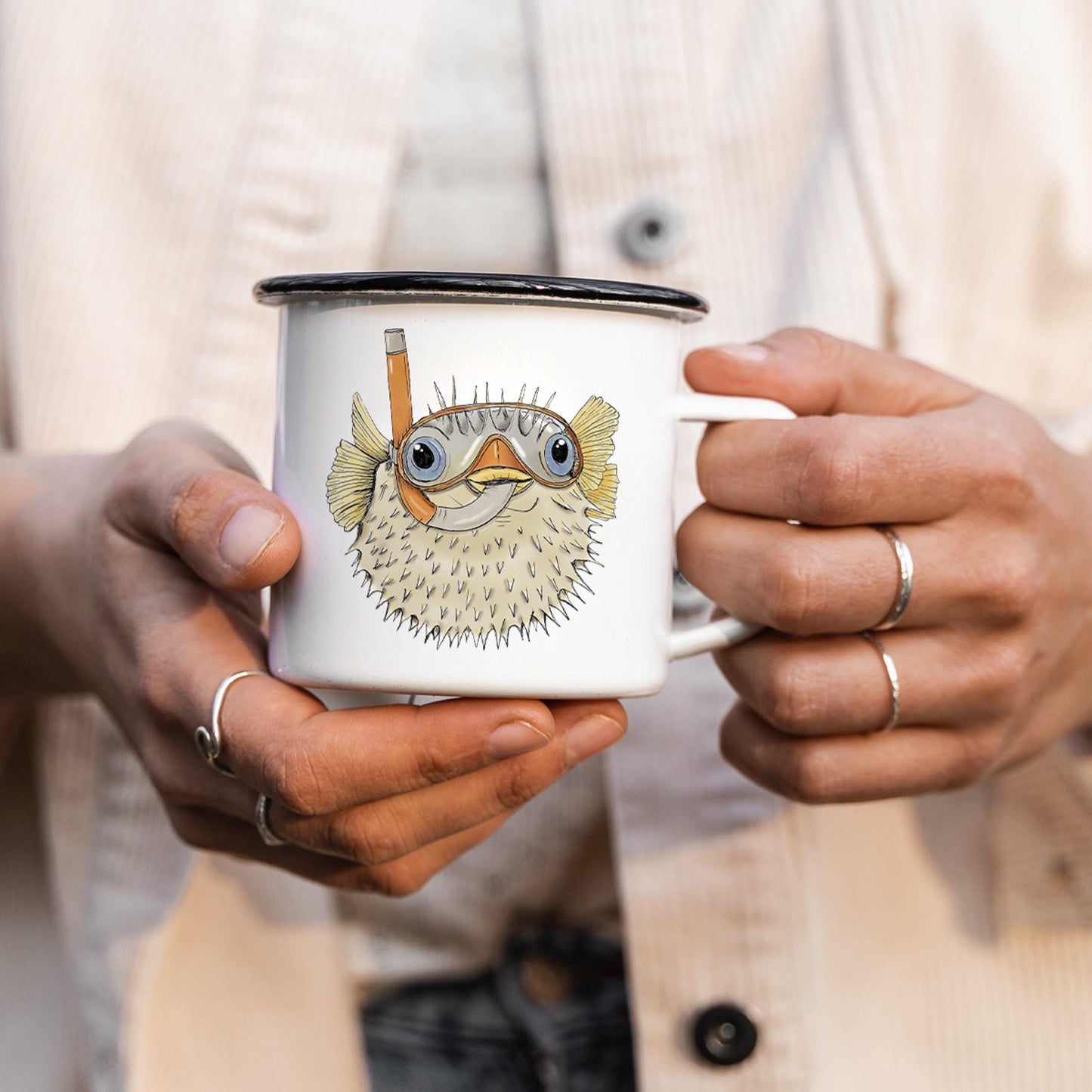 EMAILLE Tasse | Kugelfisch Kalle