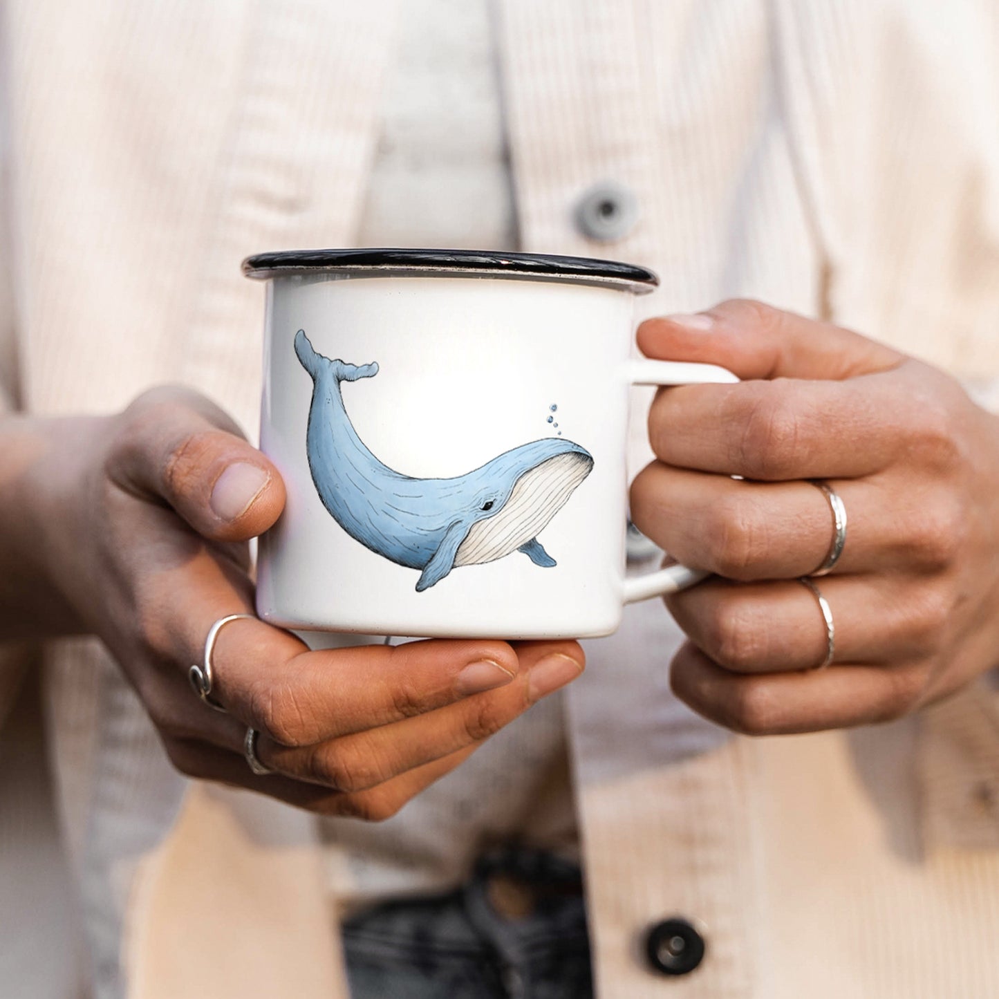 EMAILLE Tasse | Wal Walter | Blauwal