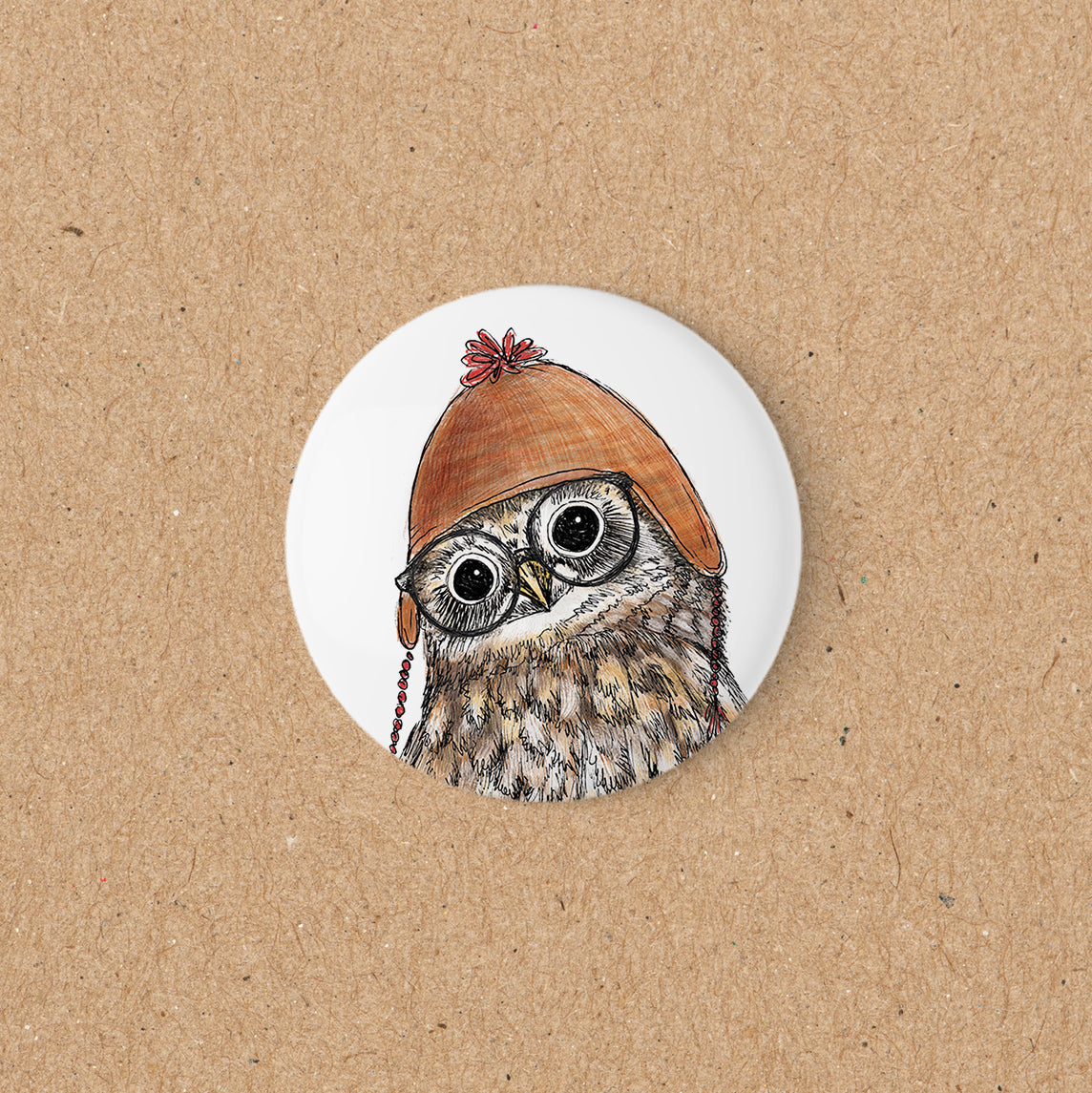 MAGNET | 56 mm | Eule Hermine Winter - Kopf