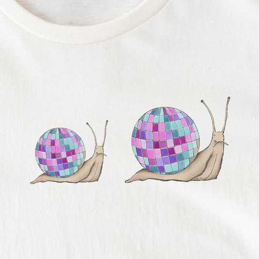 BÜGELBILD | Textildruck | Schnecke Lenny - Disco