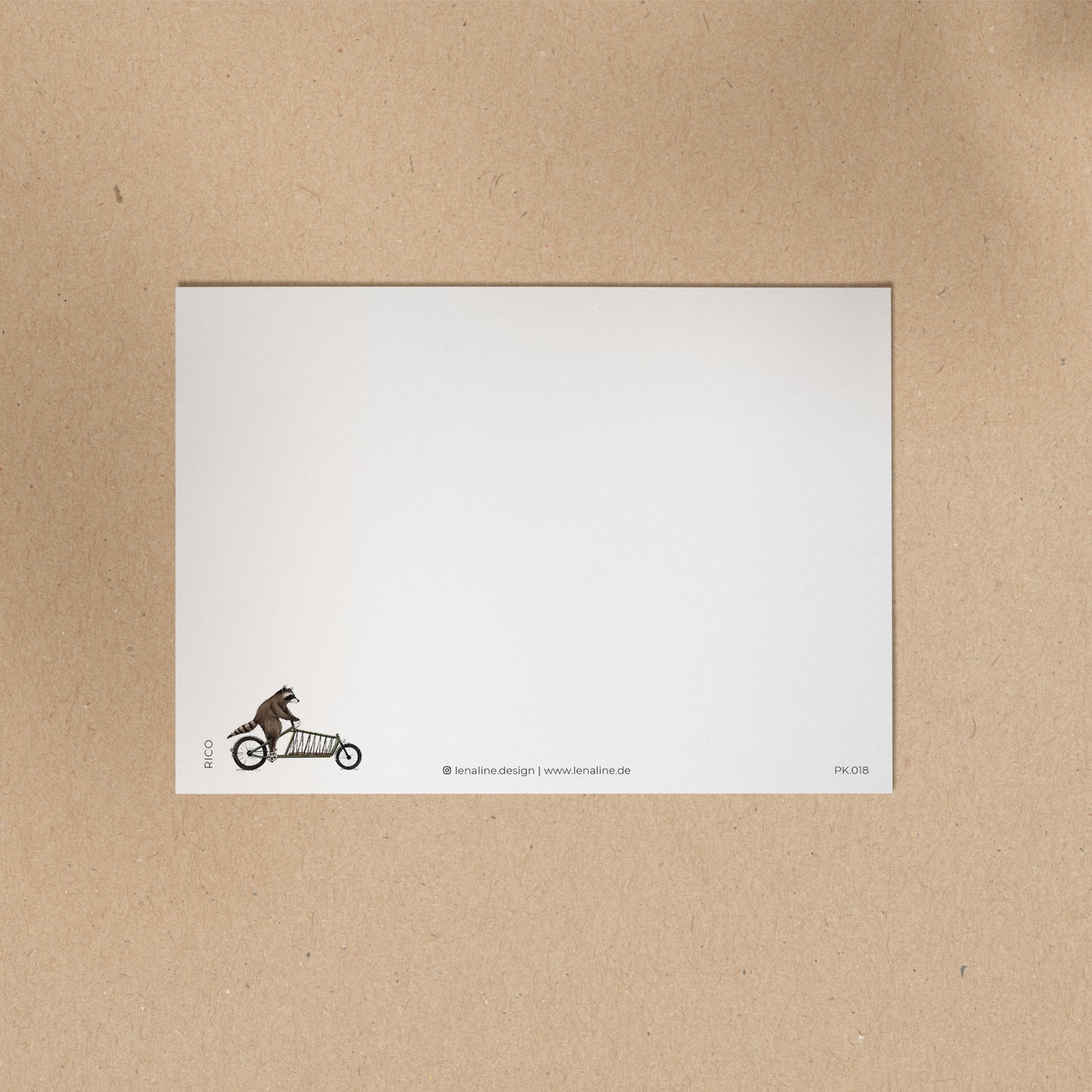 POSTKARTE | Waschbär Rico - Lastenrad