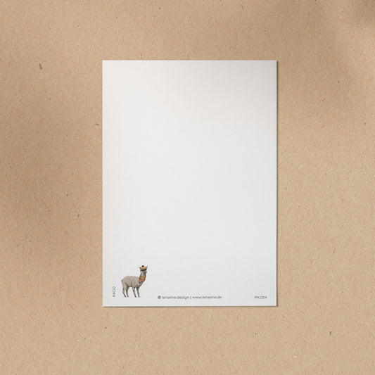 POSTKARTE | Alpaka Ingo - Winter