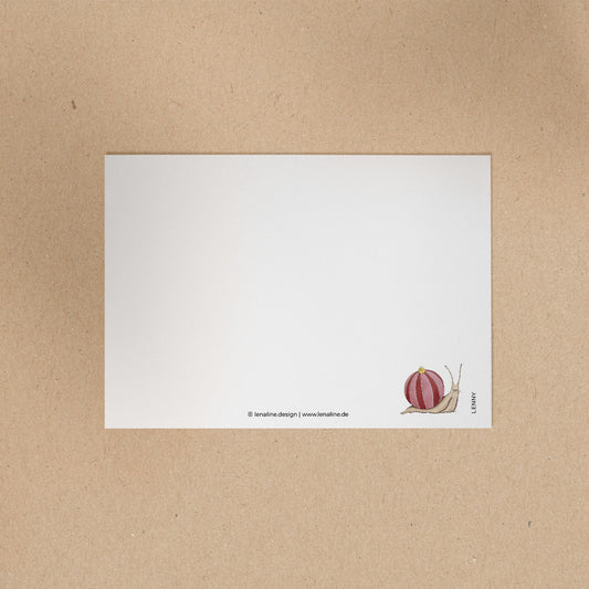 POSTKARTE | Schnecke Lenny - Weihnachtskugel