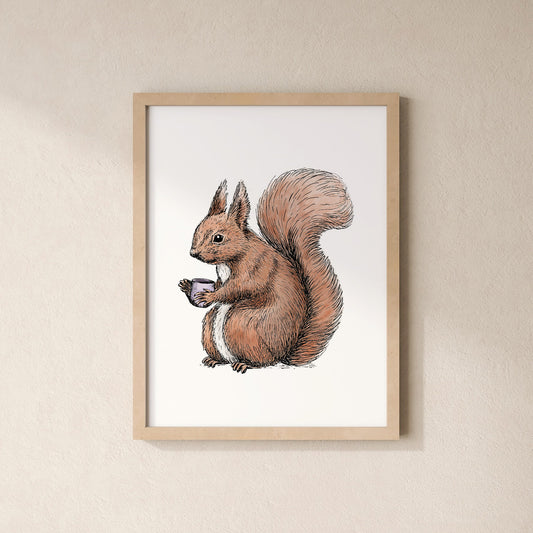 POSTER | Kunstdruck | Eichhörnchen Fritz