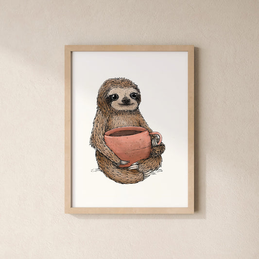POSTER | Kunstdruck | Faultier Hugo - Tasse