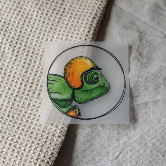 BÜGELBILD | Textildruck | Camäleon Pedro | Kreis