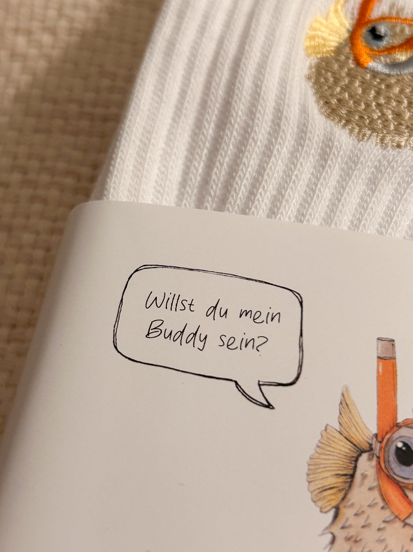 Socke mit Stick| Kugelfisch Kalle
