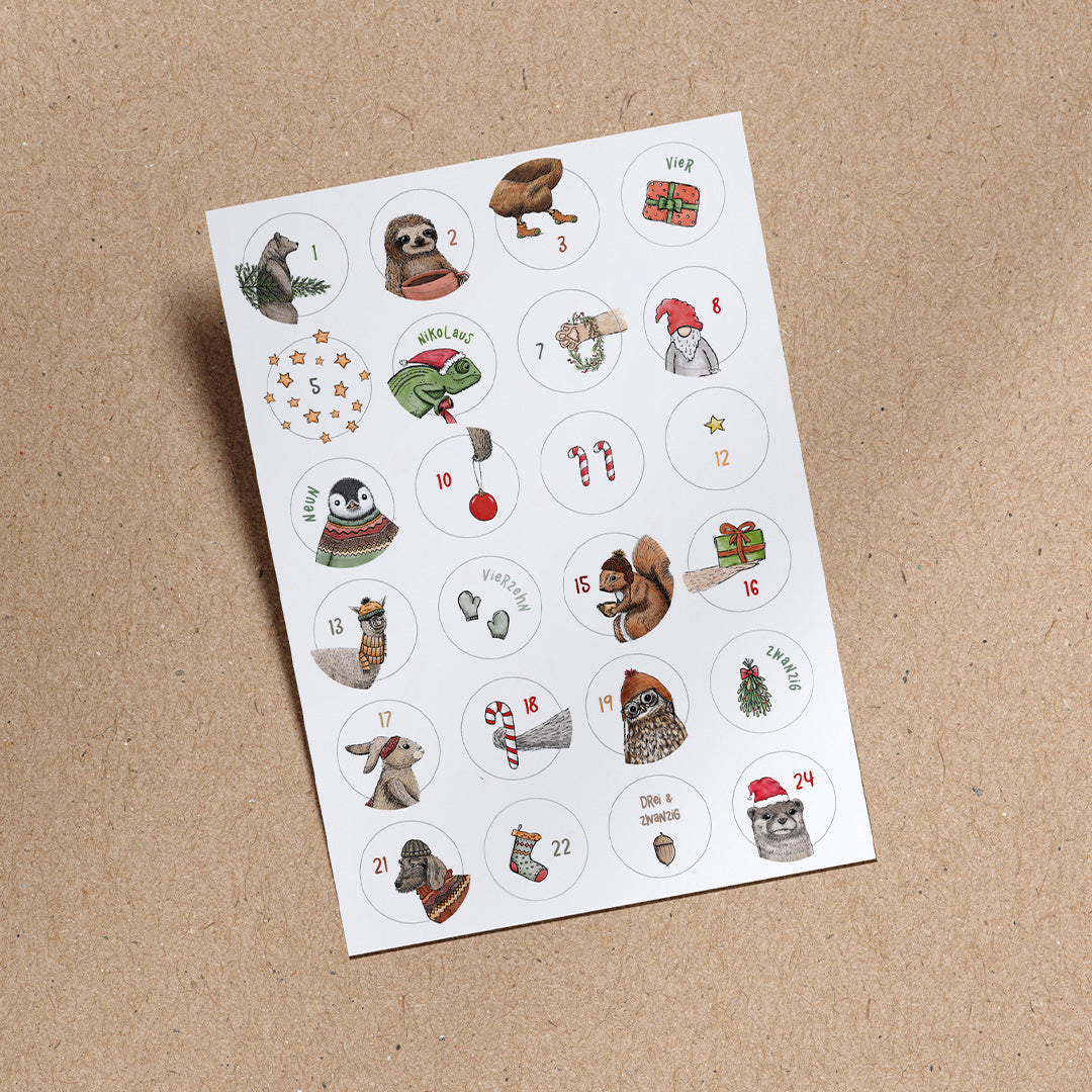 Adventskalender | 24x Sticker