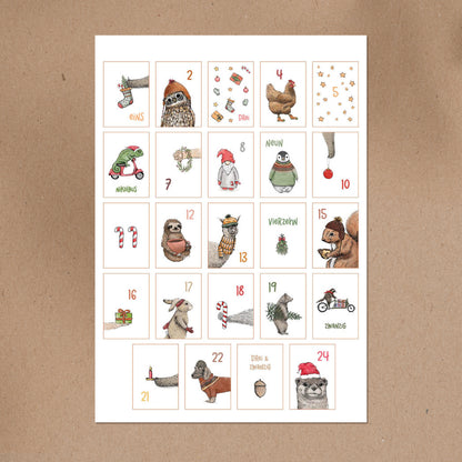 Adventskalender 24x Mini Karten | 52 x 74 mm