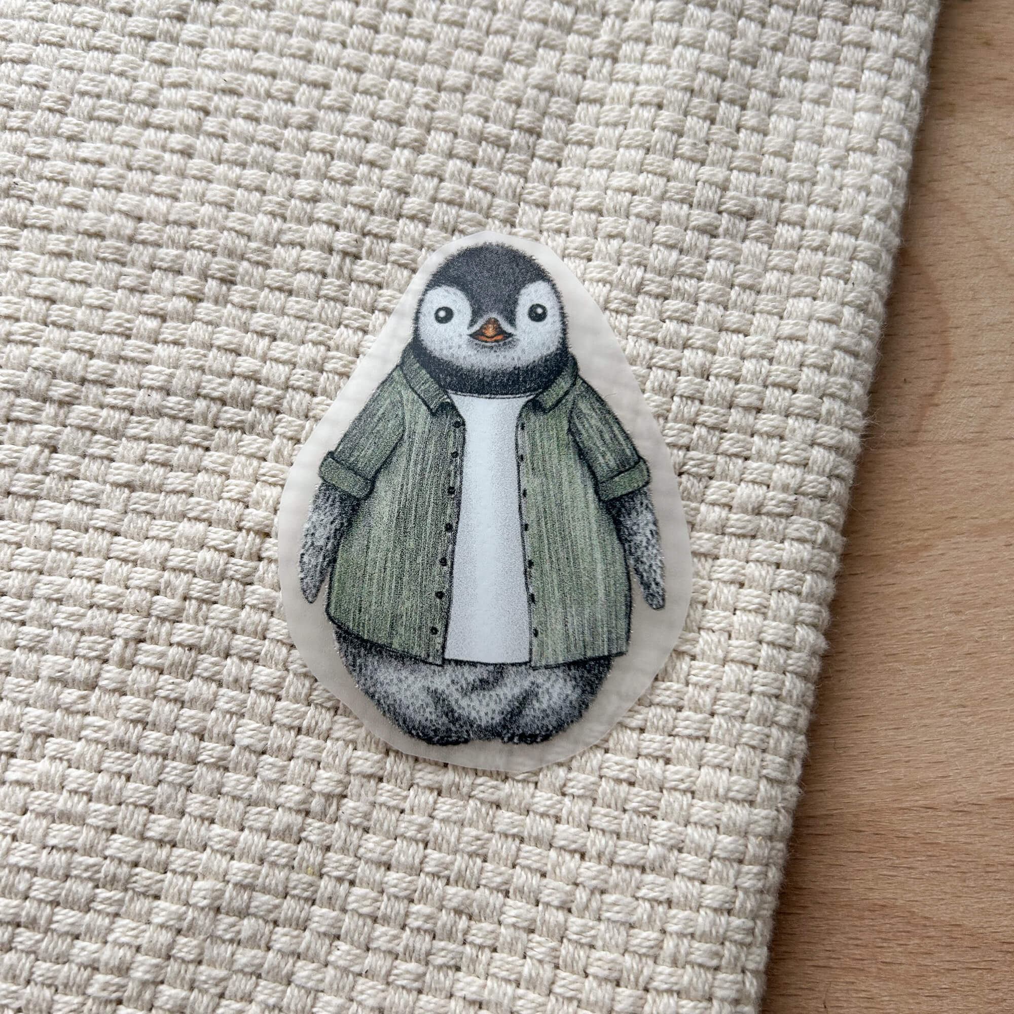 BÜGELBILD | Textildruck | Pinguin Fabi Cordhemd | small