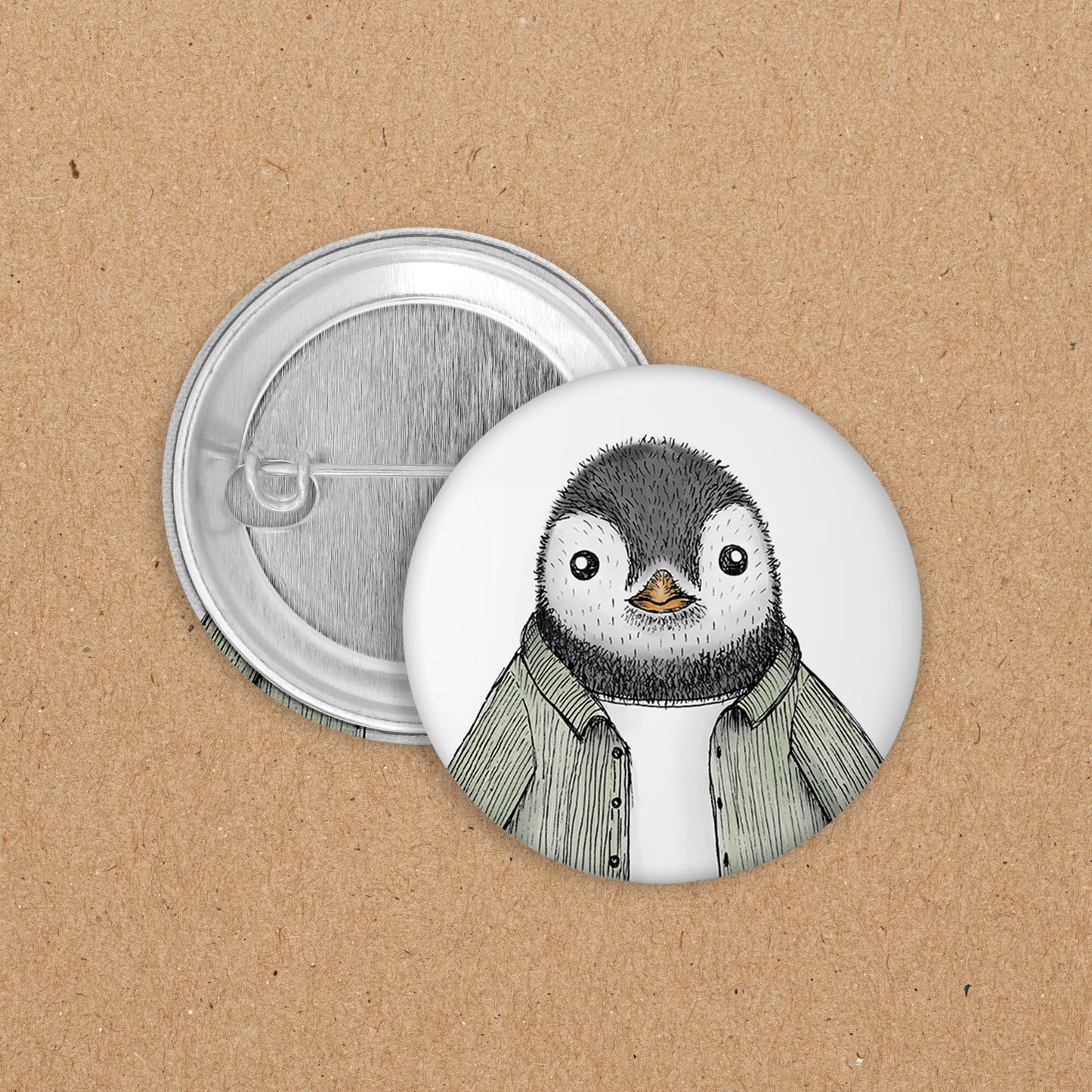 BUTTON | 35 mm | Pinguin Fabi  Kopf - Cordhemd