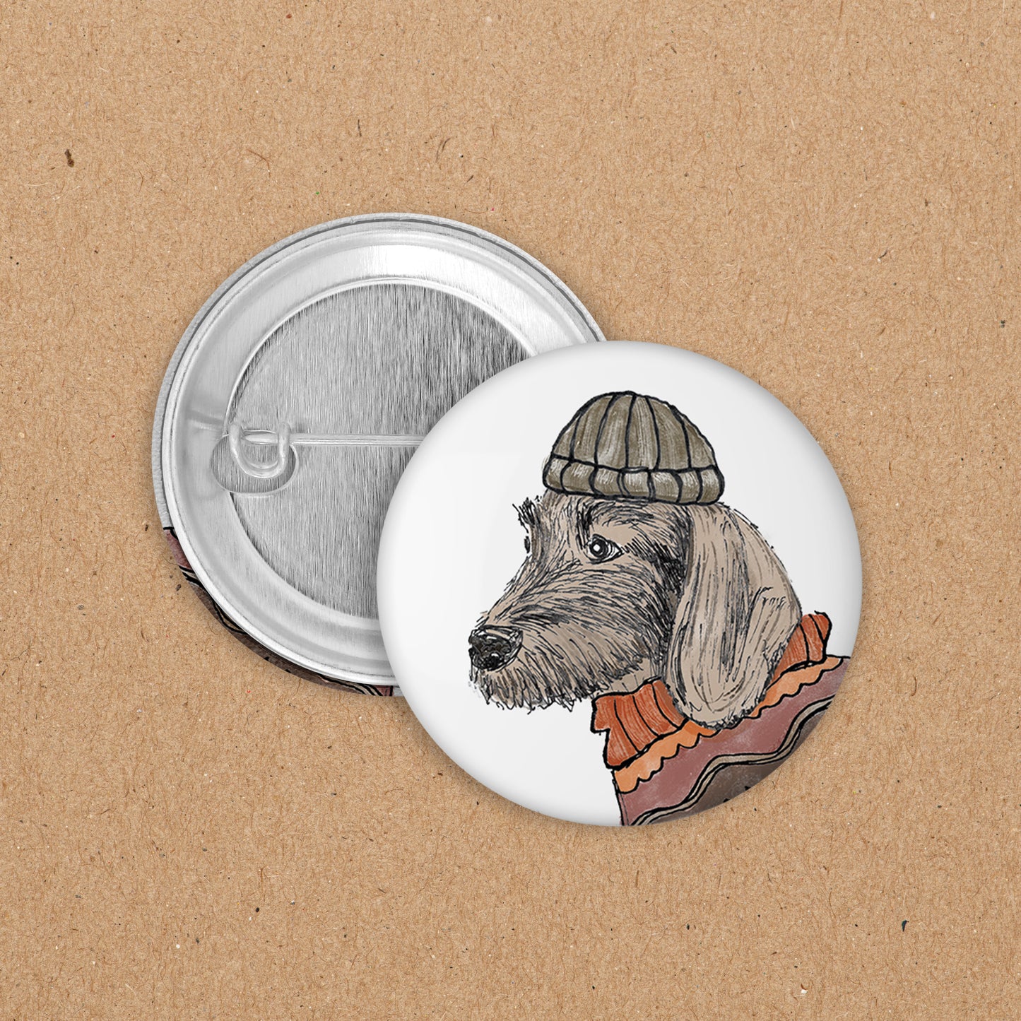 BUTTON | 35 mm | Dackel Ludwig - Kopf