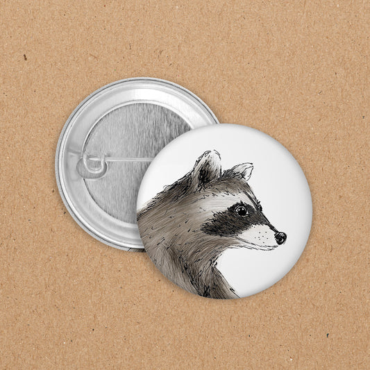 BUTTON | 35 mm | Waschbär Rico - Kopf
