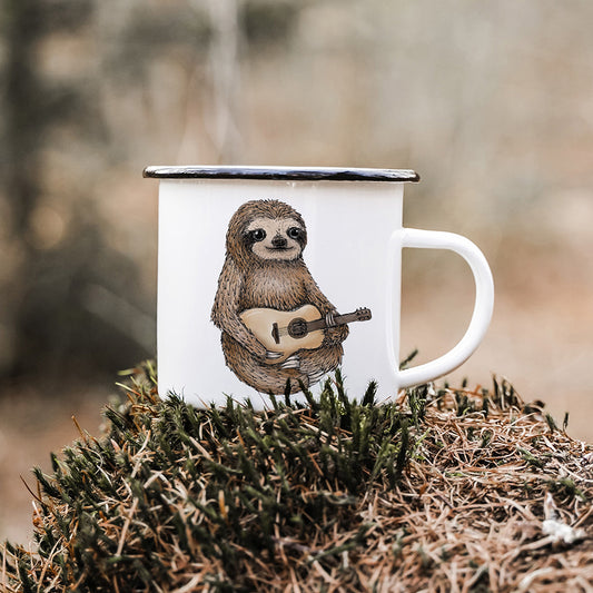 EMAILLE Tasse | Faultier Hugo - Gitarre