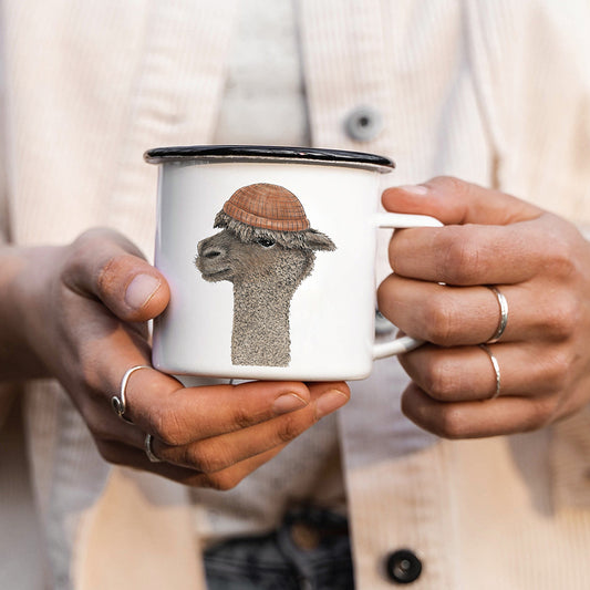 EMAILLE Tasse | Alpaka Ingo - Mütze