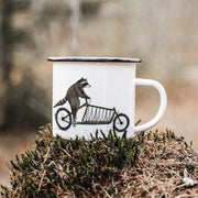 EMAILLE Tasse | Waschbär Rico | Lastenrad