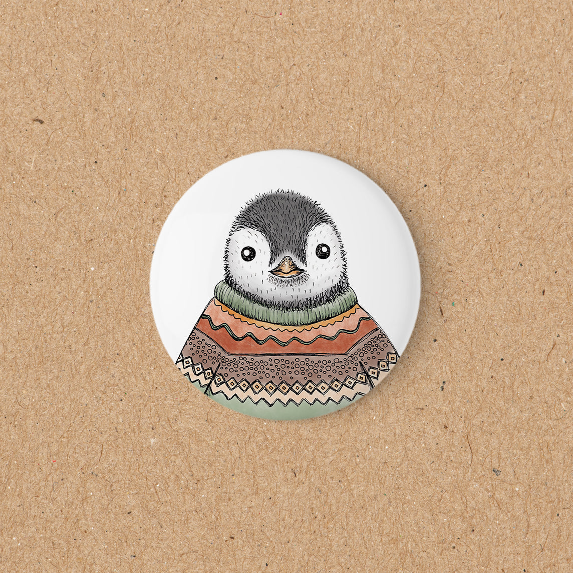MAGNET | 56 mm | Pinguin Fabi Pulli - Kopf
