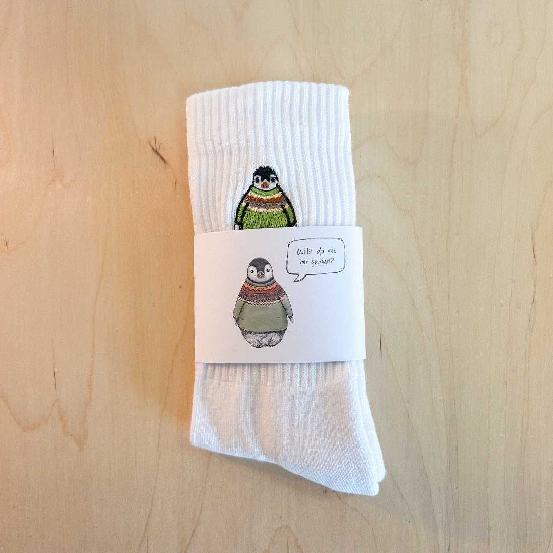 Socke mit Stick | Pinguin Fabi