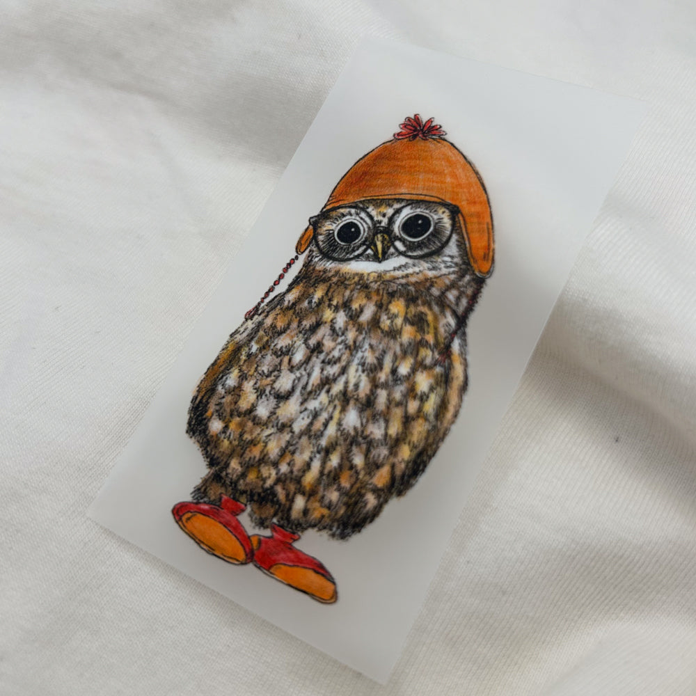 BÜGELBILD  | Eule Hermine Mütze | small