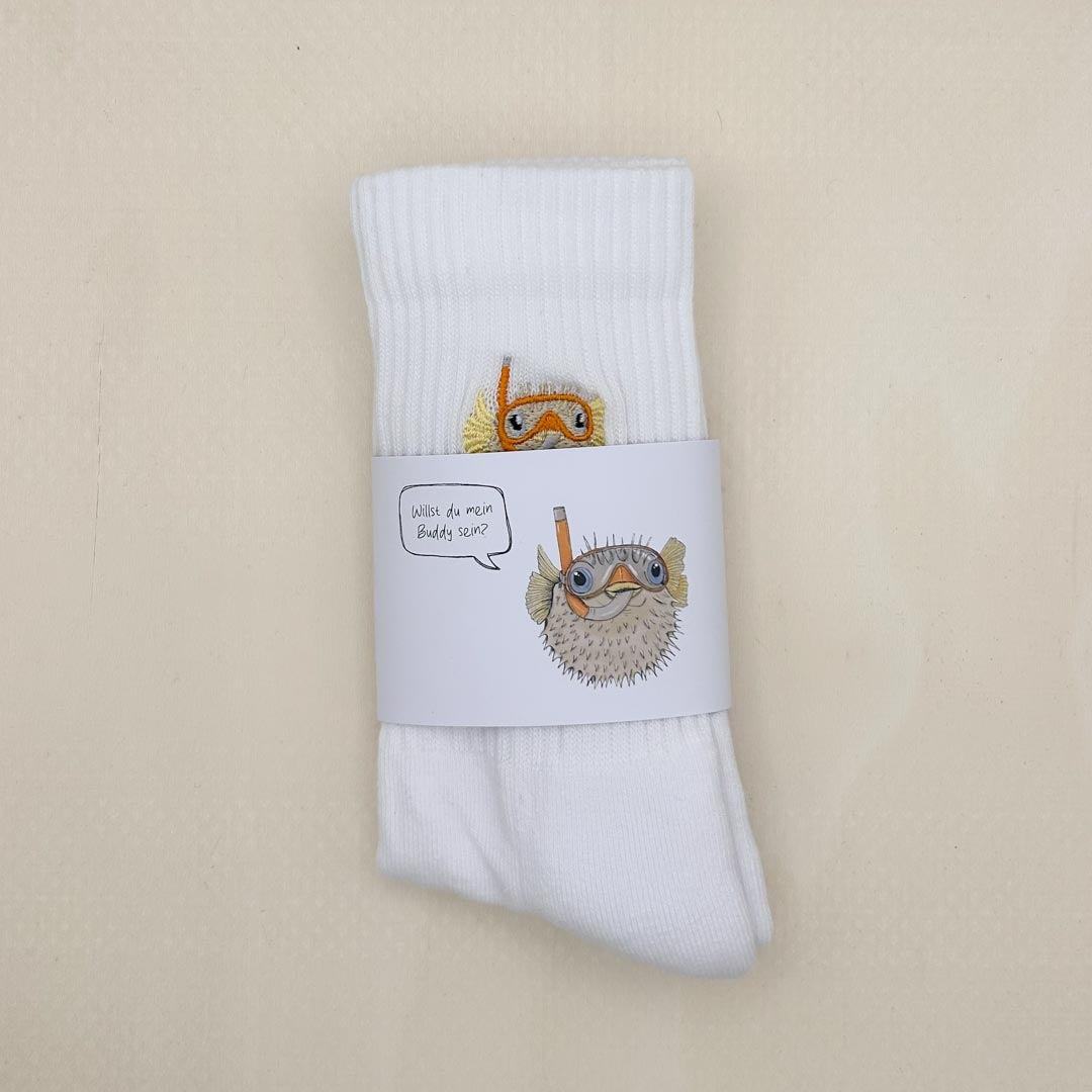 Socke mit Stick| Kugelfisch Kalle