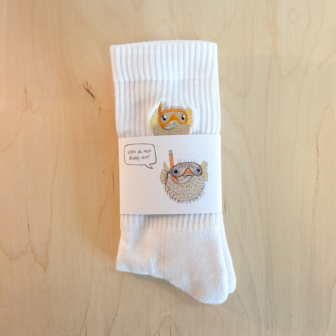 Socke mit Stick| Kugelfisch Kalle