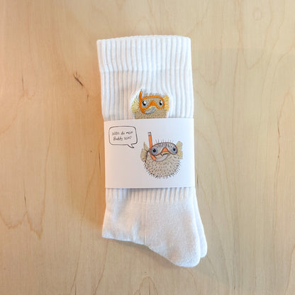 Socke mit Stick| Kugelfisch Kalle