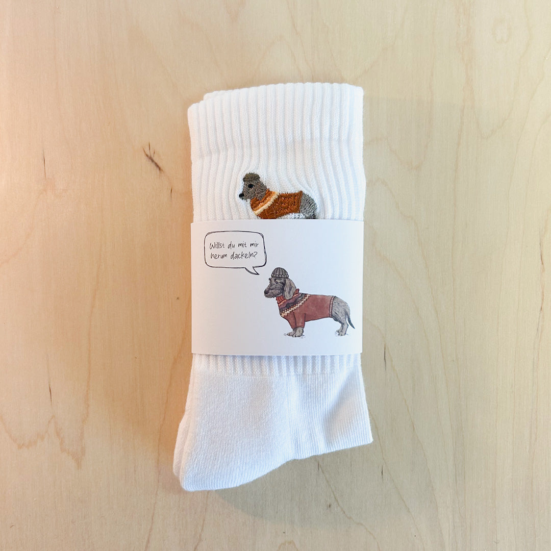 Socke mit Stick | Dackel Ludwig