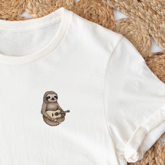 BÜGELBILD | Textildruck | Faultier Hugo - Gitarre