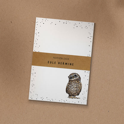 NOTIZBLOCK | DIN A6 | Eule Hermine