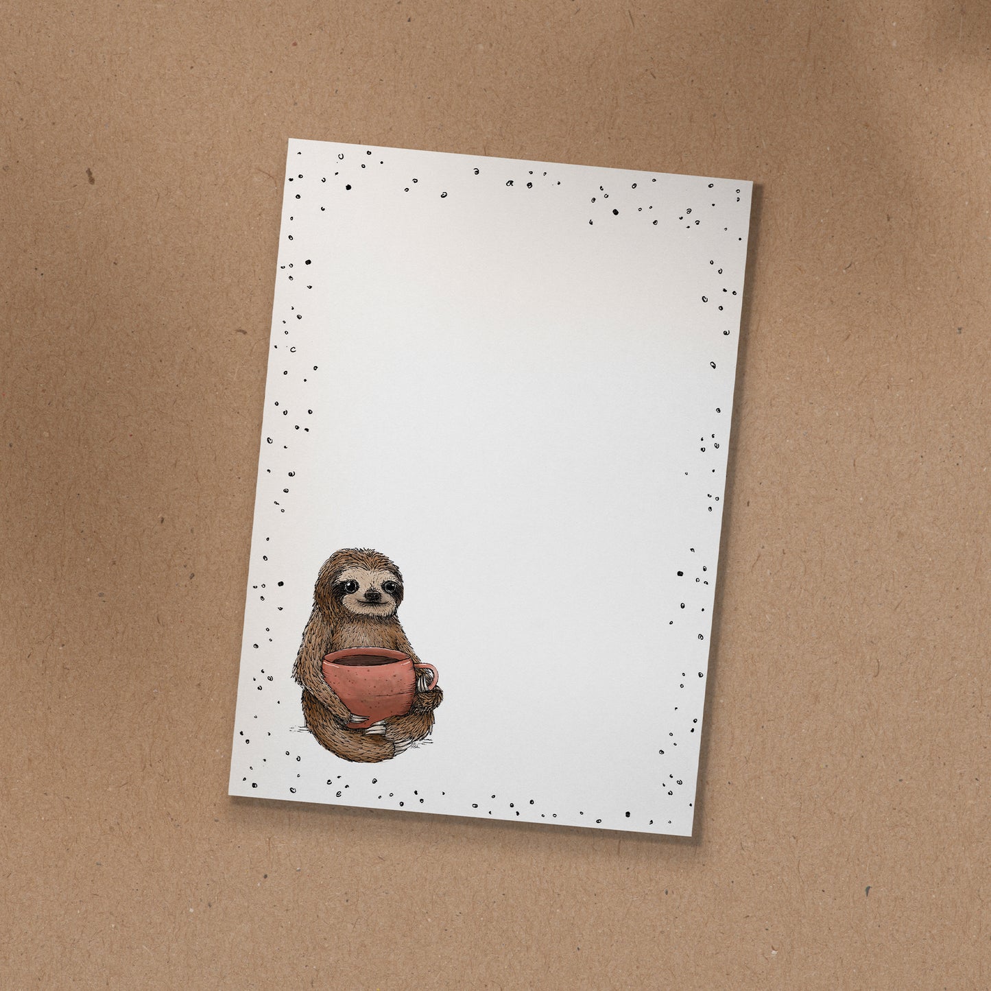 NOTIZBLOCK | DIN A6 | Faultier Hugo - Tasse