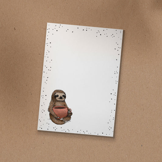 NOTIZBLOCK | DIN A6 | Faultier Hugo - Tasse