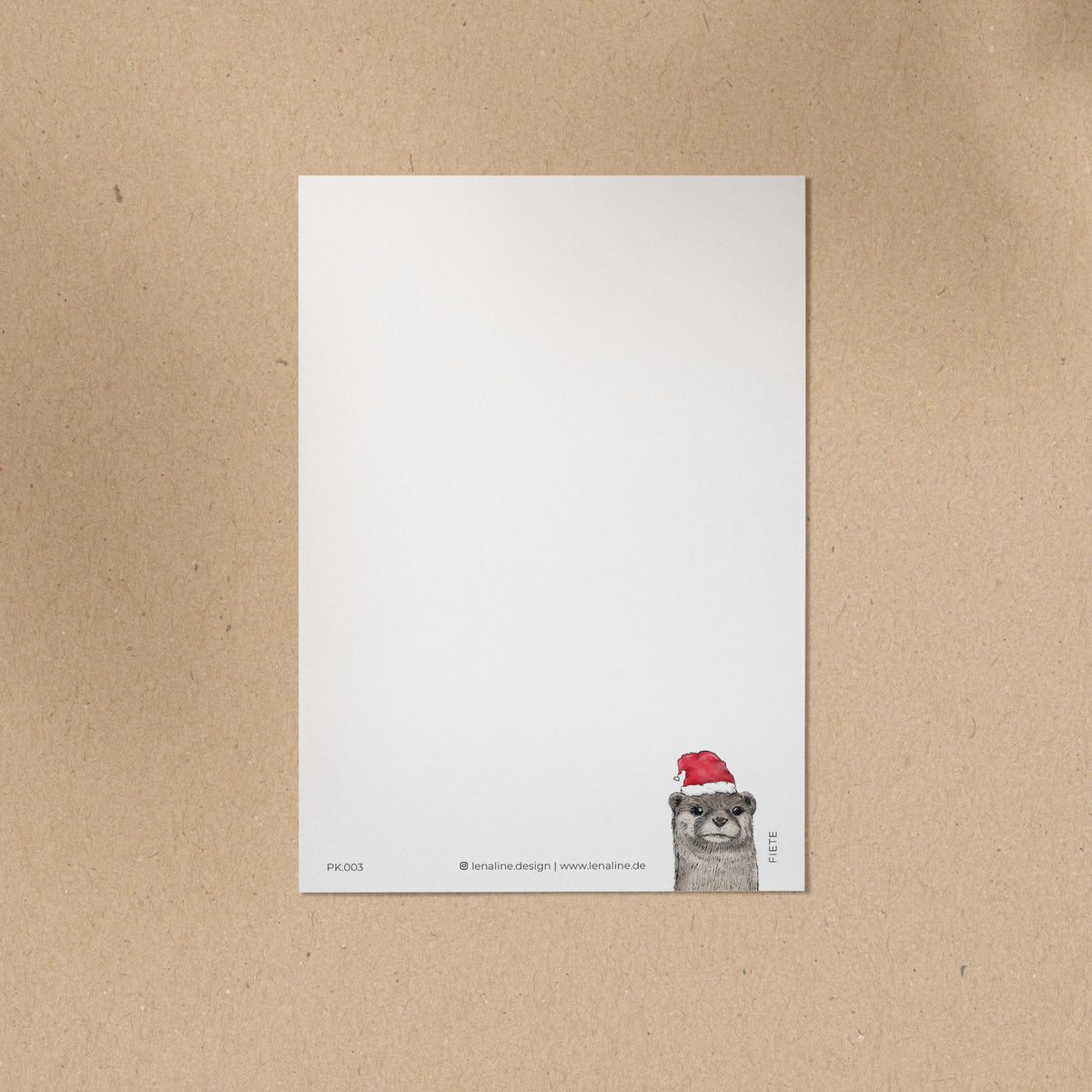 POSTKARTE | Otter Fiete - Weihnachtsmütze