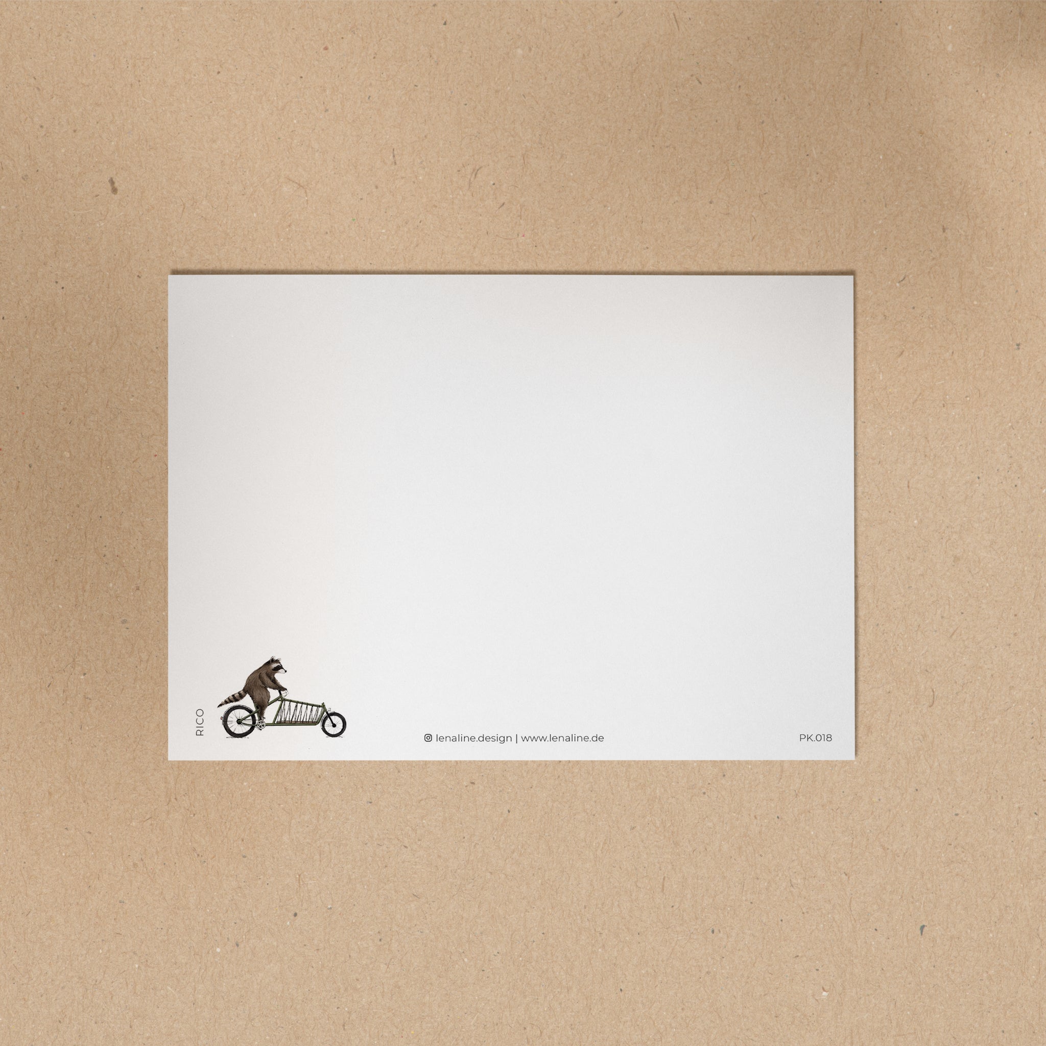 POSTKARTE | Waschbär Rico - Lastenrad