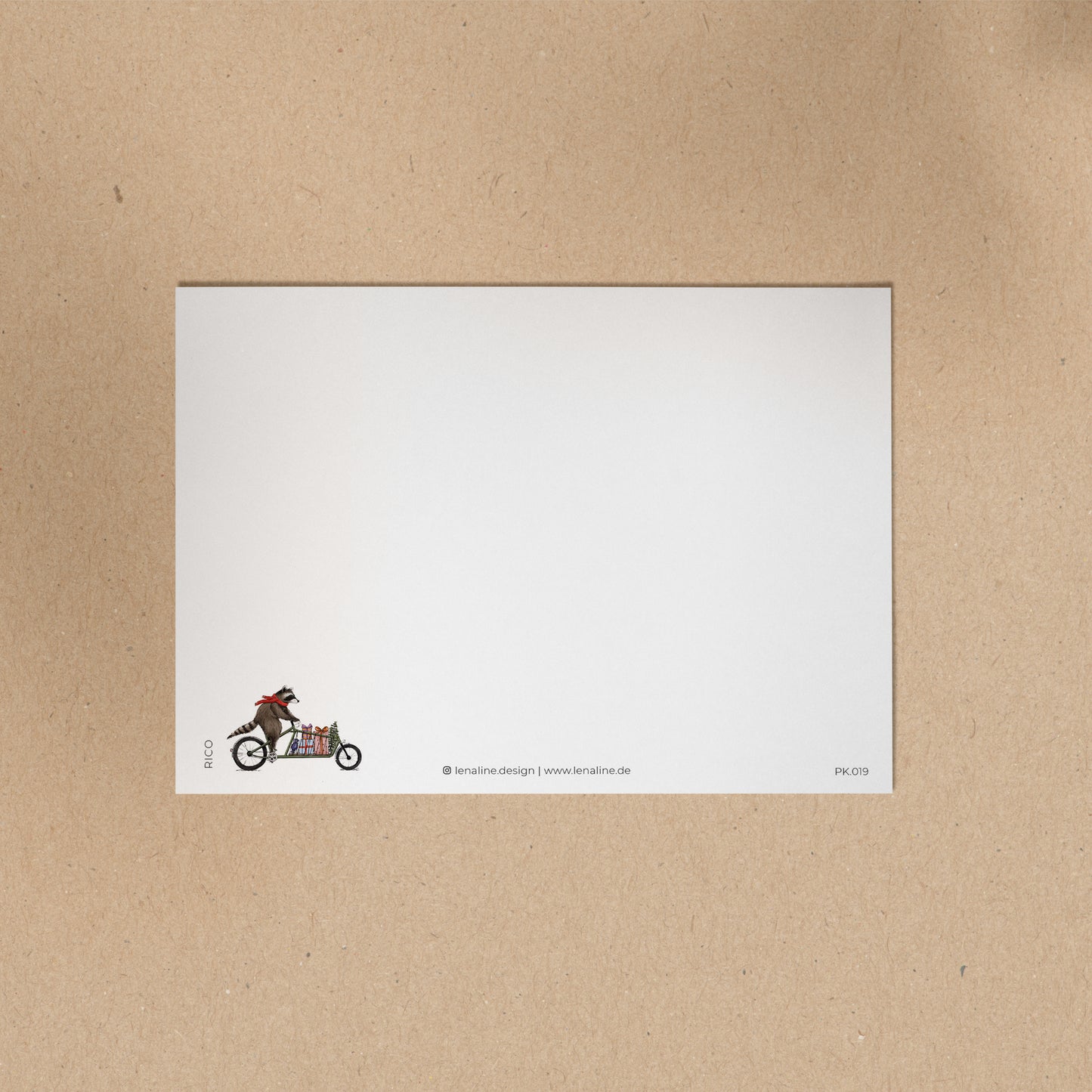 POSTKARTE | Waschbär Rico - Lastenrad XMAS