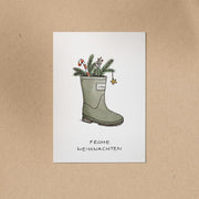 POSTKARTE | Gummistiefel - XMAS