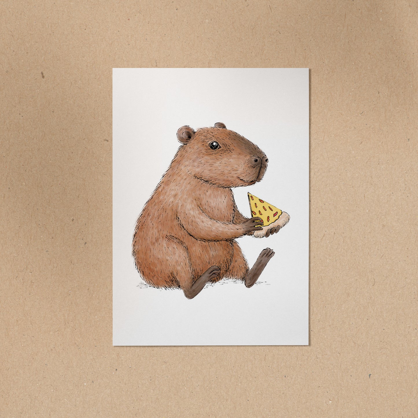 POSTKARTE | Capybara Freddy - Pizza
