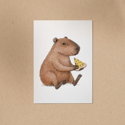 POSTKARTE | Capybara Freddy - Pizza