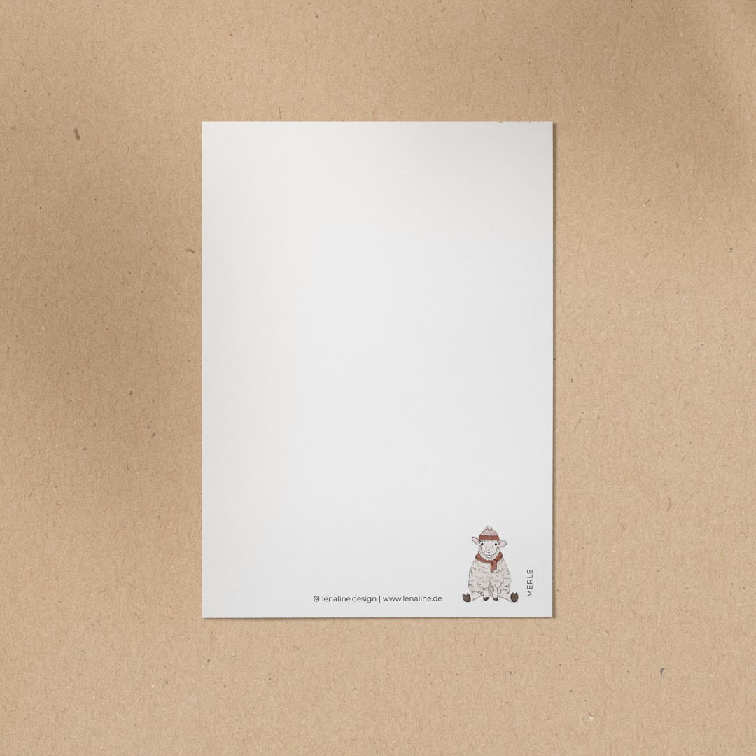 POSTKARTE | Schaf Merle - Winter