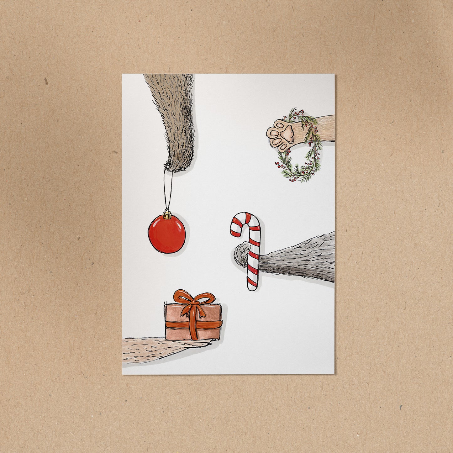 POSTKARTE | Tierhände XMAS