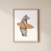 POSTER | Kunstdruck | Surfbär Bruno