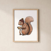 POSTER | Kunstdruck | Eichhörnchen Fritz Mütze
