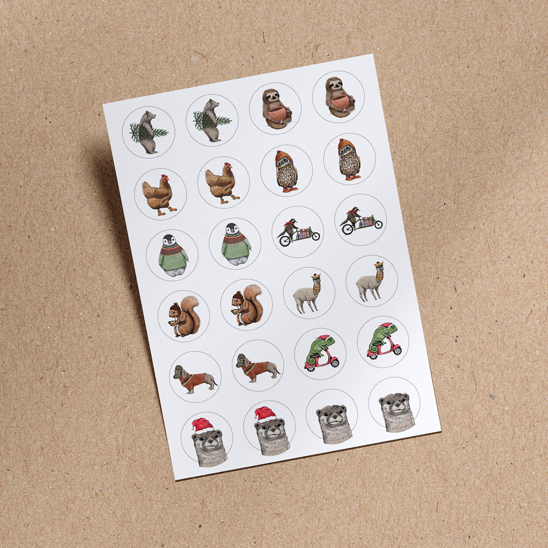 Weihnachtssticker | 24x Sticker