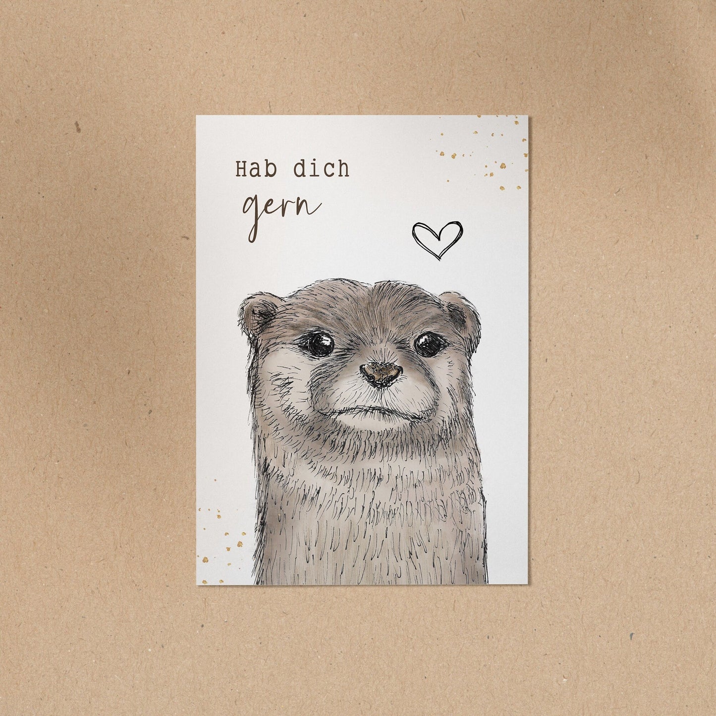 POSTKARTE | Otter Fiete | Hab dich gern!